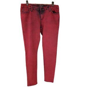 Dear John Womens 30" Red Wine Jeans JOYRICH Stretch Skinny Comfort Midrise